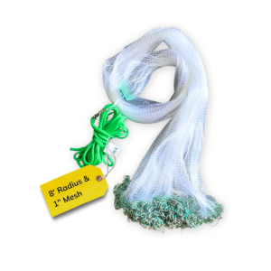 Cast Nets 4.5ft-10ft Radius|3/8",1/2",1" Mesh for Fishing with Chain Bottom, Salt Water Casting Fishing Net Gear, Easy Throw Nets Fishing Bait - Elite Series