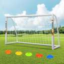 ORIENGEAR Soccer Goal, 12x6/10x6.5/8x6/6x4 Full Size Soccer Goals for Backyard, Soccer Net with Training Discs, Portable Soccer Goal for Kids and Adults with 1 Carry Bag, Porterias De Futbol