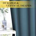 NICETOWN Smoky Blue Blackout Curtains for Bedroom/Living Room 132 Inch Length - Thermal Insulated Room Darkening Grommet Top Window Curtains (100 by 132 - Inch, 1 Panel)