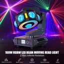 DJ Moving Head Light,XYZ 3-Axis Infinite Rotating 7 LED Beams Stage Lighting with 108x0.2W Colorful Circle,Starry,Amber Strobe Effect,Sound Activate DMX512 19/25CH for Disco Party Wedding Live House