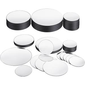 Jetec 40 Pieces Mini Size Round Mirror Small Round Mirror Adhesive Tiles Home Decoration for Crafts and DIY Projects Supplies(4 Inch, 5 Inch, 6 Inch)
