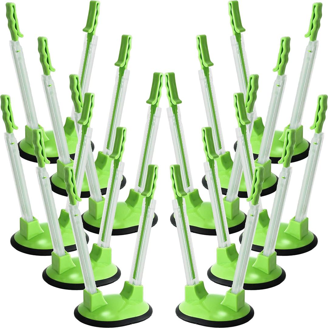 12 Pack Baggy Rack Stand Adjustable Freezer Bag Holder Stand Ziplock Bag Holder for Filling With No Food Spills or Kitchen Mess (Green)