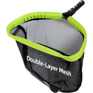 Sepetrel Pool Net,Professional Swimming Pool Leaf Skimmer Nets for Cleaning with Double-Layer Deep Big Bag,Heavy Duty Aluminum Frame & Handle Rake(Pole Not Included) (17.5" Double Layer Regular Mesh)