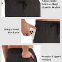 Men's Fleece Lined Joggers  Stretch Thermal Athletic Sweatpants Tapered Fit with Zipper Pocket for Running Gym (XXXL)