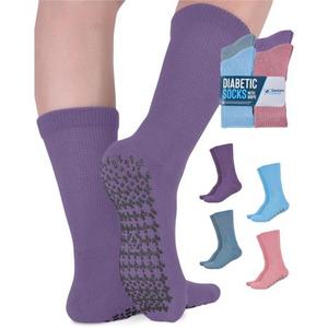Diabetic Socks for Women and Men - 4 Pairs Non Binding & Non Slip Socks