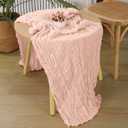 2 x 6 Pack Pink Cheesecloth Table Runner 120 Inch 10 FT Boho Gauze Dusty Pink Cheese Cloth Table Runner for Bridal Baby Shower Wedding Birthday Party Holiday Centerpiece for Home Decorations