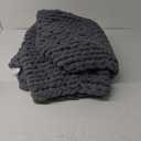 Mooreeke Chunky Knit Blanket 40"x50" Dark Grey Soft Washable Chenille Throw Blanket Cozy 100% Handmade Crochet Blankets with Jumbo Chenille Yarn for Couch Bed Sofa Room Decor