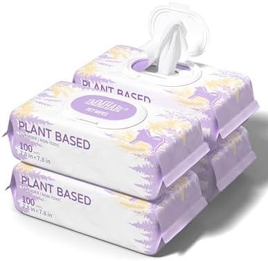 IMMHABI 400 PCS Pet Wipes for Paws and Butt Hypoallergenic Pets Cleansing & Deodorizing Anal Gland Hygienic Puppy Wipes for Dogs Face and Body Wipes Cleaning Fur Doggie Wipes Doggy Wipes (Lavender)