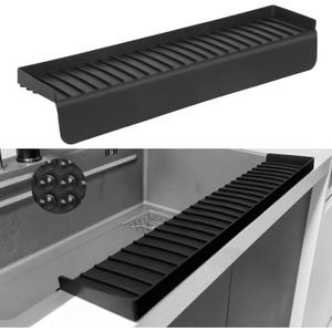 Silicone Sink Edge Protectors - Multifunction Accessories, Splash Guard & Draining Mat for Kitchen, Bathroom Sink, Steel, Granite, Quartz Countertops (Black, 4 * 24in)