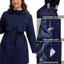 Abenstoc Women Rain Jacket Waterproof for Sports & Outdoor (US XL, Regular, Navy Blue)