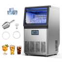 VEVOR Commercial Ice Maker Machine, 80 lbs/24h with 13 lbs Storage Capacity, Countertop/Freestanding/Under Counter, Stainless Steel Ice Maker with LED Display & Self-Cleaning, for Home Bar Restaurant