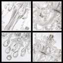 Crystal Chandelier 6 Lights Clear K9 Crystal Luxury Interior Decoration Ceiling Light E12 Bulbs Crystal Pendant Lighting Fixture for Dining Room, Living Room, Bedroom (6 Lights)