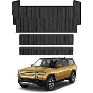 Mixsuper Cargo Liner for 2022-2025 Rivian R1S Cargo Mat Backrest Mat for R1S All Weather Trunk Mat Backrest Mat TPE for R1S Accessories Includes 3PCS Set