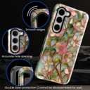 Case for Samsung Galaxy S23, Hybrid Heavy Duty 2 in 1 Full Body Rugged Shockproof Protection Glossy Case for Samsung Galaxy S23 Wildflower Stained Glass Garden