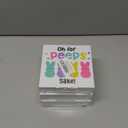 HTBIG Funny Easter Bunny Decor Desk Decor Wooden Box Sign Easter Decorations Gift Wood Block Plaque Box Sign for Home Farmhouse Kitchen Bathroom Shelf Table Decoration Oh for Peeps Shake