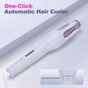 Automatic Hair Curler, Auto Curling Iron for Kids Beginners, 2-in-1 Hair Styling Tool Flat Iron & Curler, 3 Temp Settings, 10s Timer, Ceramic Coating, Dual Voltage, Includes Comb, Gloves & Hair Clips