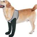 COODEO Dog Socks & Paw Protectors - Front Paws Only, Non-Slip Waterproof Dog Boots to Prevent Paw Licking, Protect Wounds & Aids Post-Surgery Recovery (Grey, XL)