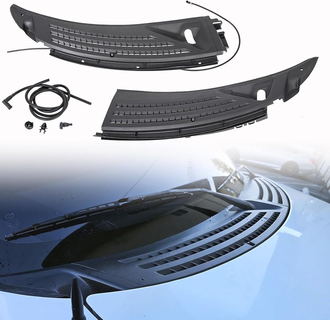 Windshield Wiper Cowl Cover Panel w/Seals Compatible with Ford F150 2009-2014 Left & Right Front Windshield Cowl Panel Grille Insert Replace# BL3Z-15022A69-A BL3Z-15022A68-A
