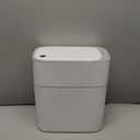 MOPALL Small Bathroom Cans with Lids,Motion Sensor Bathroom Can,Narrow Waterproof Plastic 3.5 Gallon Automatic Adsorption Touchless Garbage Can,White