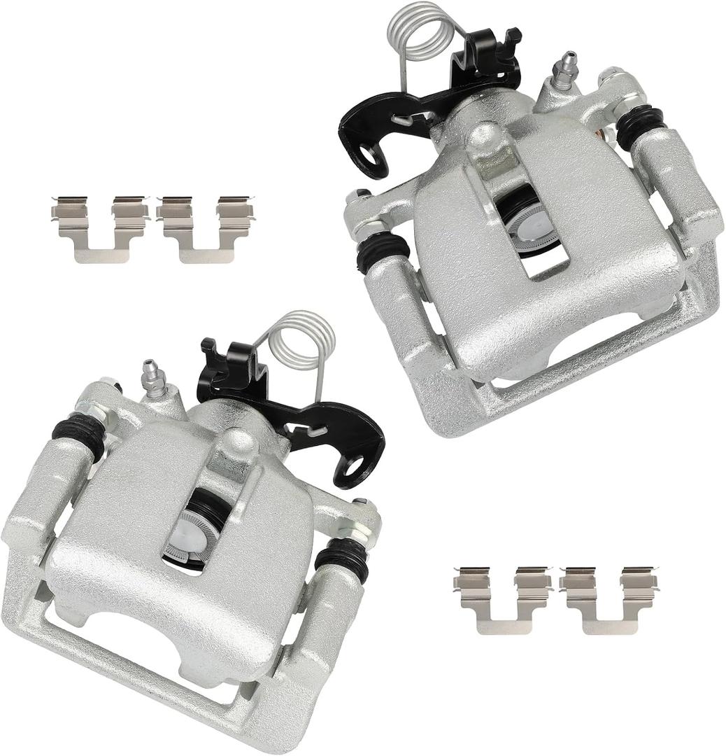 cciyu Rear Left & Right Brake Calipers Assembly w/Bracket 19B3415 19B3414 2005 2006 2007 2008 2009 For Audi For A4,2005 2006 2007 2008 2009 For Audi For A4 Quattro