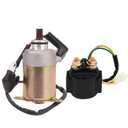 Starter Motor and Starter Solenoid Relay for 4-Stroke GY6 Engine 50cc 150cc 200cc 250cc Go Karts ATV Scooter Dirt Bikes 4 Wheelers TAOTAO Baja Moped Coolster Baja Jonway Roketa