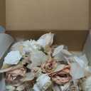Ling's Moment White & Beige Artificial Flowers with Vase Wedding Decor Centerpiece Flower Potted for Ceremony Reception Tabletop Desk Flowers Mantel Archway Aisle, Fake Flowers Set of 2