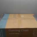 DUMOS Ergonomic Gaming Office Desk Chair with Linkage Armrests for Adults, Height Adjustable Computer Chair with Footrest and Headrest, PU Leather 360 Swivel Recliner with Lumbar Support, Deep Blue