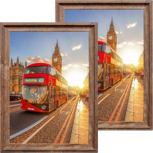 Rustic 18x24 Frame Vintage Brown Poster Frame 18x24, Walling Hanging 18 by 24 Frame, Set of 2