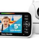 GoodBaby Baby Monitor with Camera and Audio - No WiFi, Remote Pan-Tilt-Zoom, Night Vision, Temperature Sensor, 2-Way Talk, 8 Lullabies, 30-Hour Battery Life，960ft Long Range