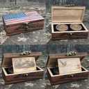 250th Anniversary USA Commemorative Coin Set with Wooden Gift Box, Patriotic Eagle & Liberty Bell Coins, 1776–2026 Freedom Keepsake, Veteran Gift, 250 Anniversary America Merchandise