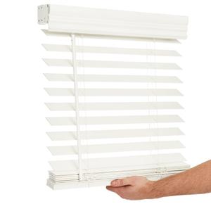 LOTUS & WINDOWARE Cordless 2" Faux Wood Blinds with a Designer Crown Valance 34x72