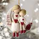 Jesuspirit Grandmother & Grandchild Christmas Ornament  Mother and Me, Acrylic Ornament for Grandmother, First 2025 (I Love You to The Moon and Back - Boy)