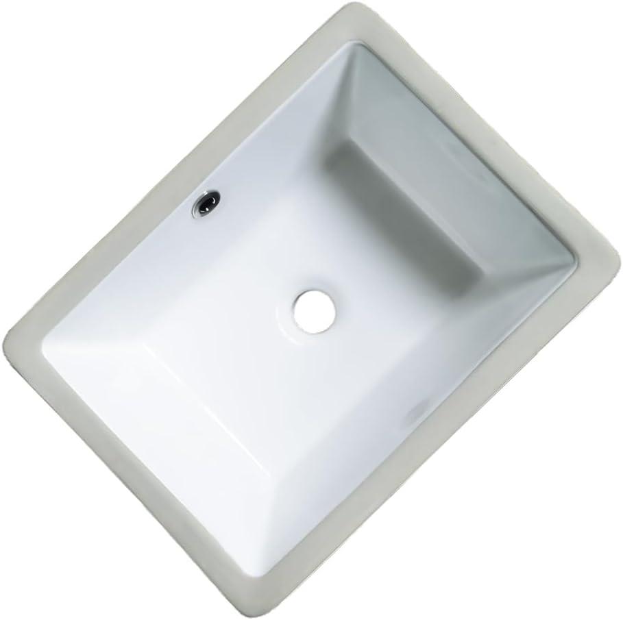 Small Undermount Bathroom Sinks Rectangular 16 Inch Bathroom Vanity Sink White Porcelain Vessel Sink Cabinet 15.75" x 11.82" Ceramic Wash Basin Sink With Overflow Tiny Lavamanos Para Baos