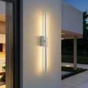 JONATHAN Y Vara 28" Modern Linear LED Wall Sconce, Silver