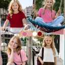 Oakgarden 4 Pack Girls Crop Shirts Summer Short Sleeve Tops Kids Oversized Cute School Tees for 5-14 Years Multipack