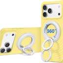 SYNCWIRE for MagSafe Ring Phone Holder, 360 Rotation Magnetic Cell Phone Grip Dual-Sided Magnets Phone Ring Kickstand Compatible with iPhone 17 16 15 14 13 12 Pro Max MagSafe, Android, Samsung etc. (White)