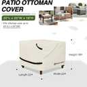 Porch Shield Patio Ottoman Cover - Waterproof Outdoor Square Side Table Covers 22L x 22W x 18H inch, Beige