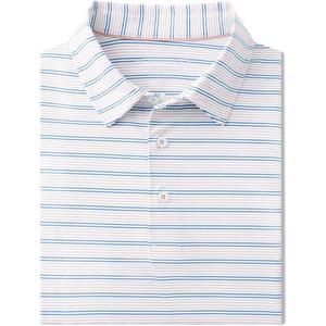 Rouen Men's Polo Shirts Short Sleeve Dry Fit Performance Wicking Moisture Causal Striped Collared Golf Shirts for Men (Pink, S)