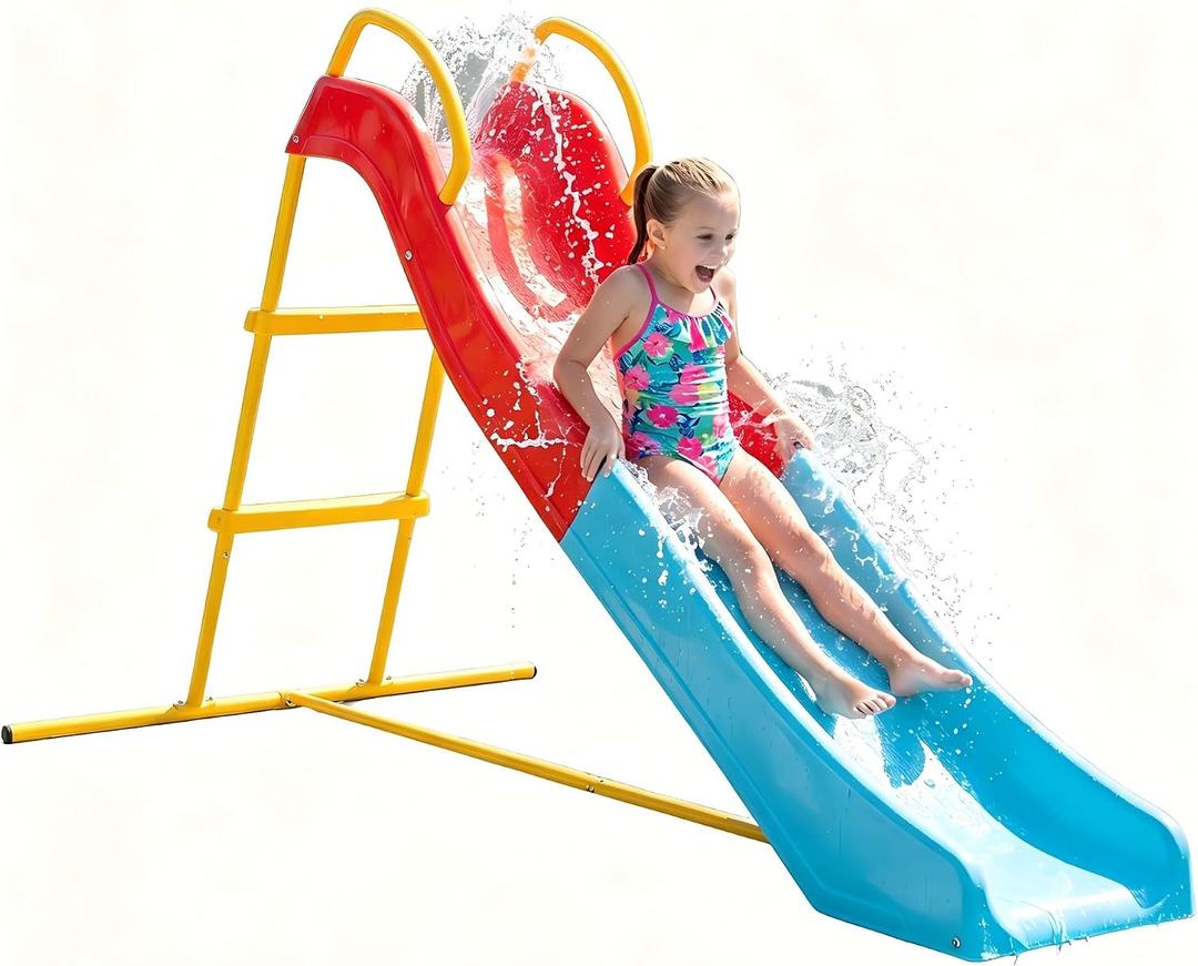 Water Slide for Kids Backyard,Reliability Steps Support Up to 120 lbs, 70*37.5*42.5in