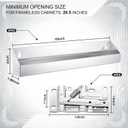 2 Set 19 Inch Stainless Steel Sink Tip-Out Tray Kit, Silver