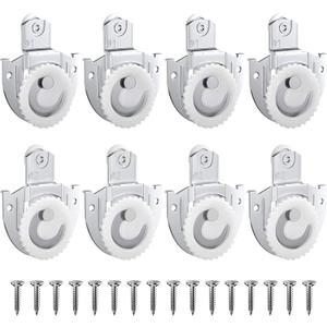8 Piece Sliding Wardrobe Door Hardware Set, Sliding Closet Door Roller Kit to Allow Wardrobe Cabinet Doors to Slide Smoothly and Quietly with Screws (#1, 2)