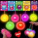 Basytodio 24 PCS LED Puffer Balls Light Up Party Favors Goodie Bag Stuffers Class Valentines Bulk Fidget Toys Easter Basket Stuffers Bouncy Balls School Prize Treasure Box Pinata Filler Return Gifts