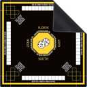 Mahjong Mat for Table 31.5''x31.5'', Non-Slip Mahjong Cloth Cover with Game Rules, Mahjong Tablecloth for Poker, Board Games Table Mat, Card Games, Tile Games, Dominoes (Black)