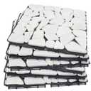 Decking Natural Pebble Interlocking Floor Patio Tiles, Indoor & Outdoor Interlocking Tiles 12"x12" 6pcs - A Great Upgrade Option for Garden Patio Path (white)
