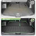 Cartist Cargo Mat & Backrest Mat Fits for Kia Telluride 2020 2021 2022 2023 2024 2025 (7/8 Passenger) All Weather TPE Trunk mat for Telluride Car Accessories for Telluride 2020-2025