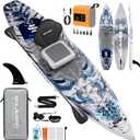 SOLAVERO 12’5” × 33" Inflatable Stand Up Paddle Board with Kayak Seat