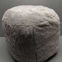 Round Pouf Ottoman for Living Room 20"x15" Bean Bag Ottoman Soft Top Comfortable Small Foot Stool Foot Rest Pouf Brown Tall Footstool Ottomans Round Hassock Boho Furniture Floor Poufs for Sitting