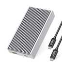Fanless Speedy 40Gbps M.2 NVMe SSD Enclosure, USB4/Thunderbolt 4 Aluminum External NVMe Enclosure with Finned Dustproof Cooling Design, Supports M.2 PCIe SSD up to 8TB (Silver)
