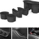 Interior Silicone Liner Insert Custom Fit for 2011-2017 Jeep Wrangler JK/JKU, Covers Door Handles and car Cup Holders, Easy to Install and Clean, Interior Accessories (Black, 4-Piece Set)