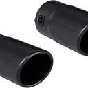 Pack of 2 Black Exhaust tip - Fit 1.5 to 2 Inch Exhaust Tail Pipe Diameter- Black Coated Stainless Steel - Car Muffler Tips